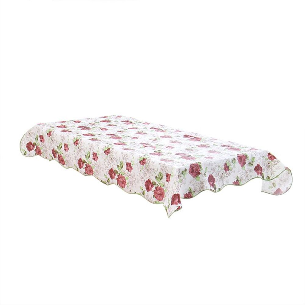 Peony Pattern Printed Rectangle Tablecloth Cover Water Oil Proof 60x41 Inch